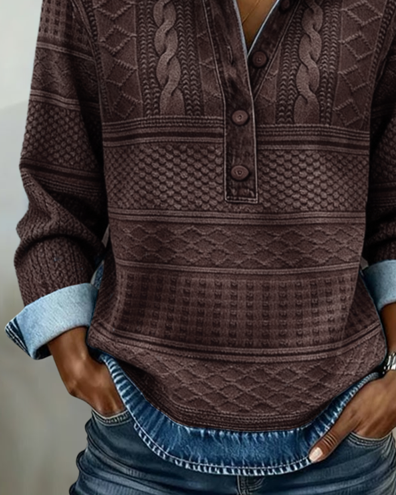 Textured Button-Up Shirt