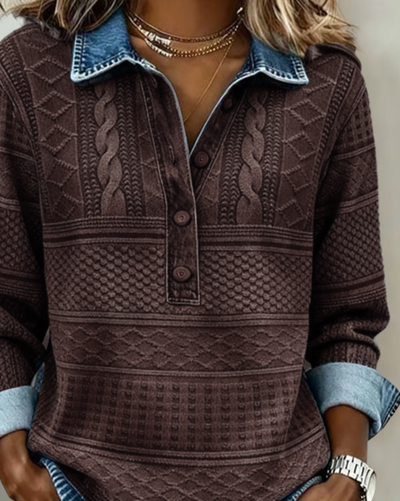Textured Button-Up Shirt