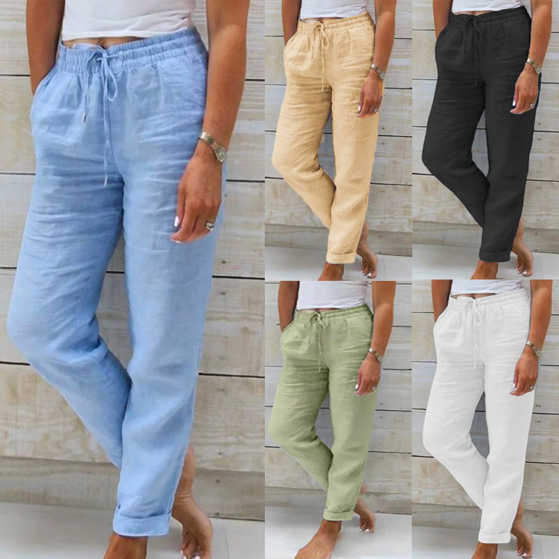 💃 Limited-Time Best Seller 🌸 Women's Elastic-Waist Cotton-Linen Casual Pants