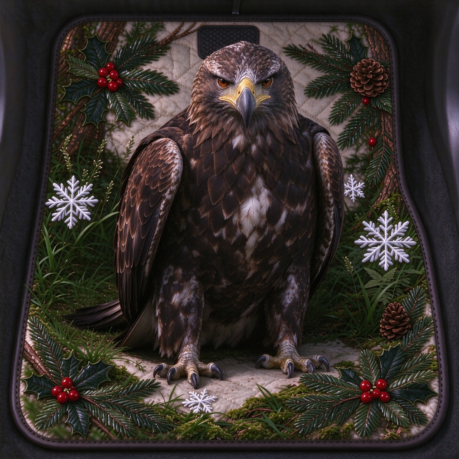 Quilted Spotted Deer Winter Car Cushion