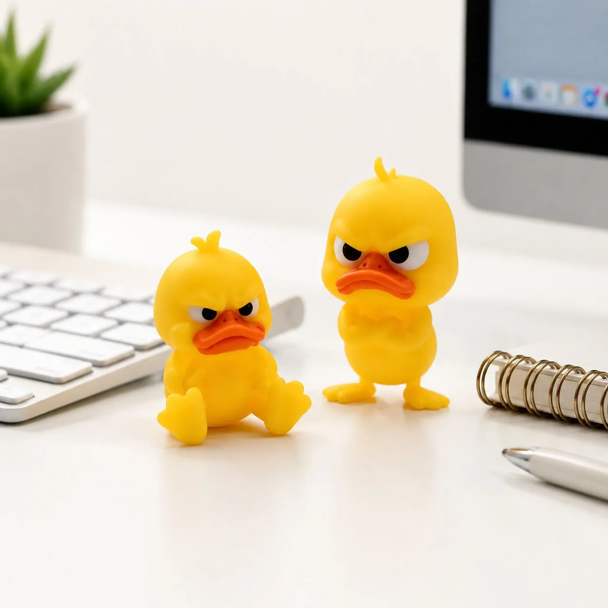3D Printed Angry Duck Mini Desk Figurine