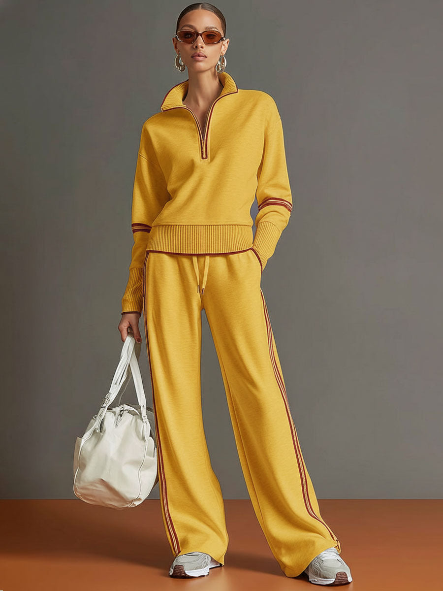 Soft-Touch Wide-Leg Two-Piece Set