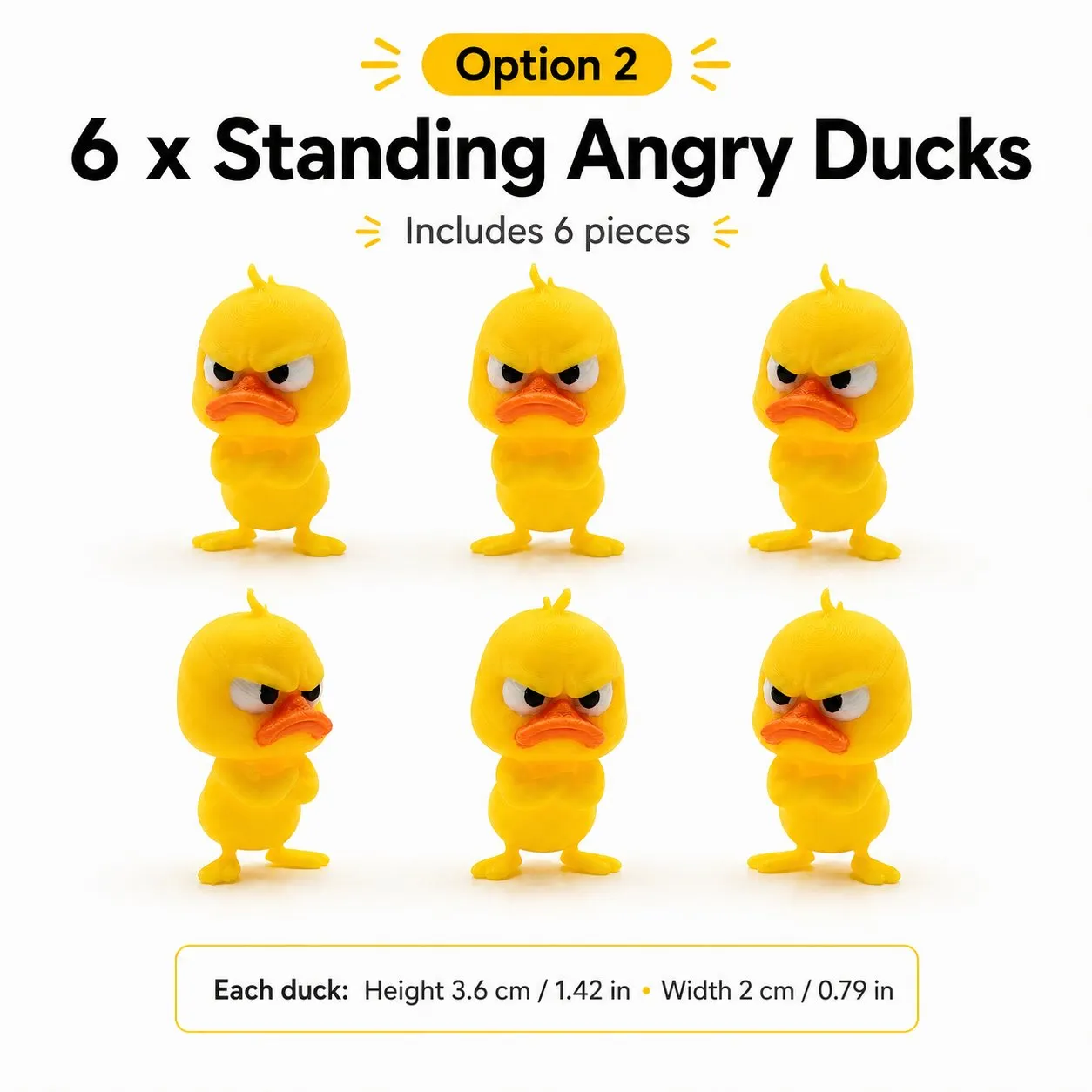 3D Printed Angry Duck Mini Desk Figurine