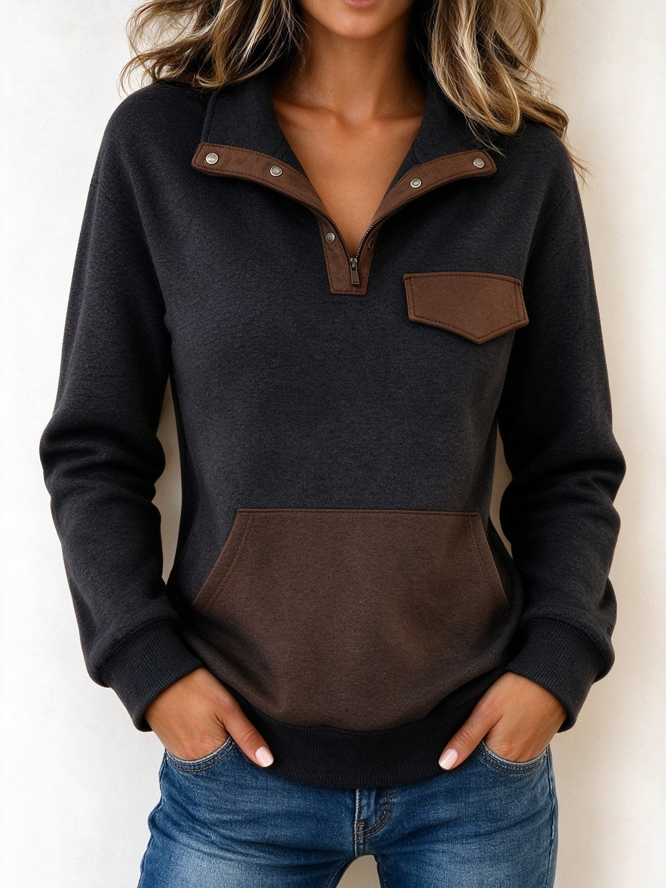Women's Casual Long-Sleeve Sweatshirt Top 