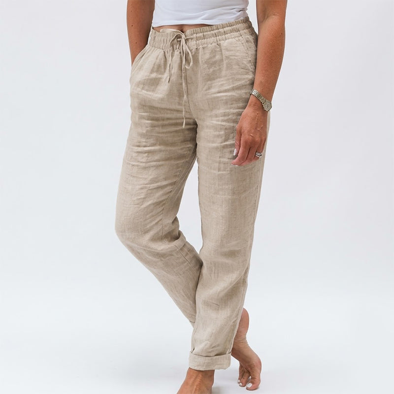 💃 Limited-Time Best Seller 🌸 Women's Elastic-Waist Cotton-Linen Casual Pants