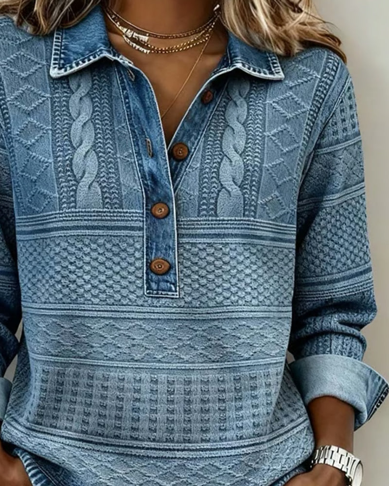 Textured Button-Up Shirt