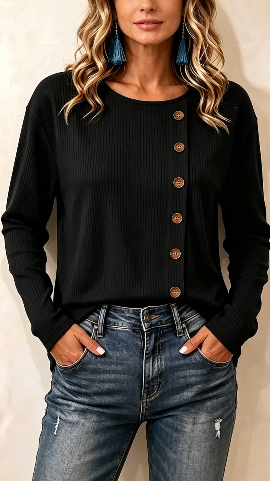 Women's T Shirt Solid Color Stylish Casual Long Sleeve Crew Neck Regular Tops