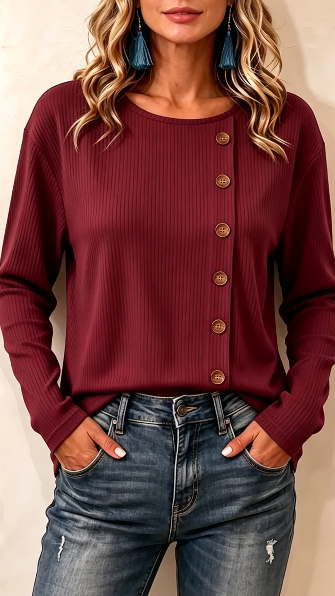 Women's T Shirt Solid Color Stylish Casual Long Sleeve Crew Neck Regular Tops