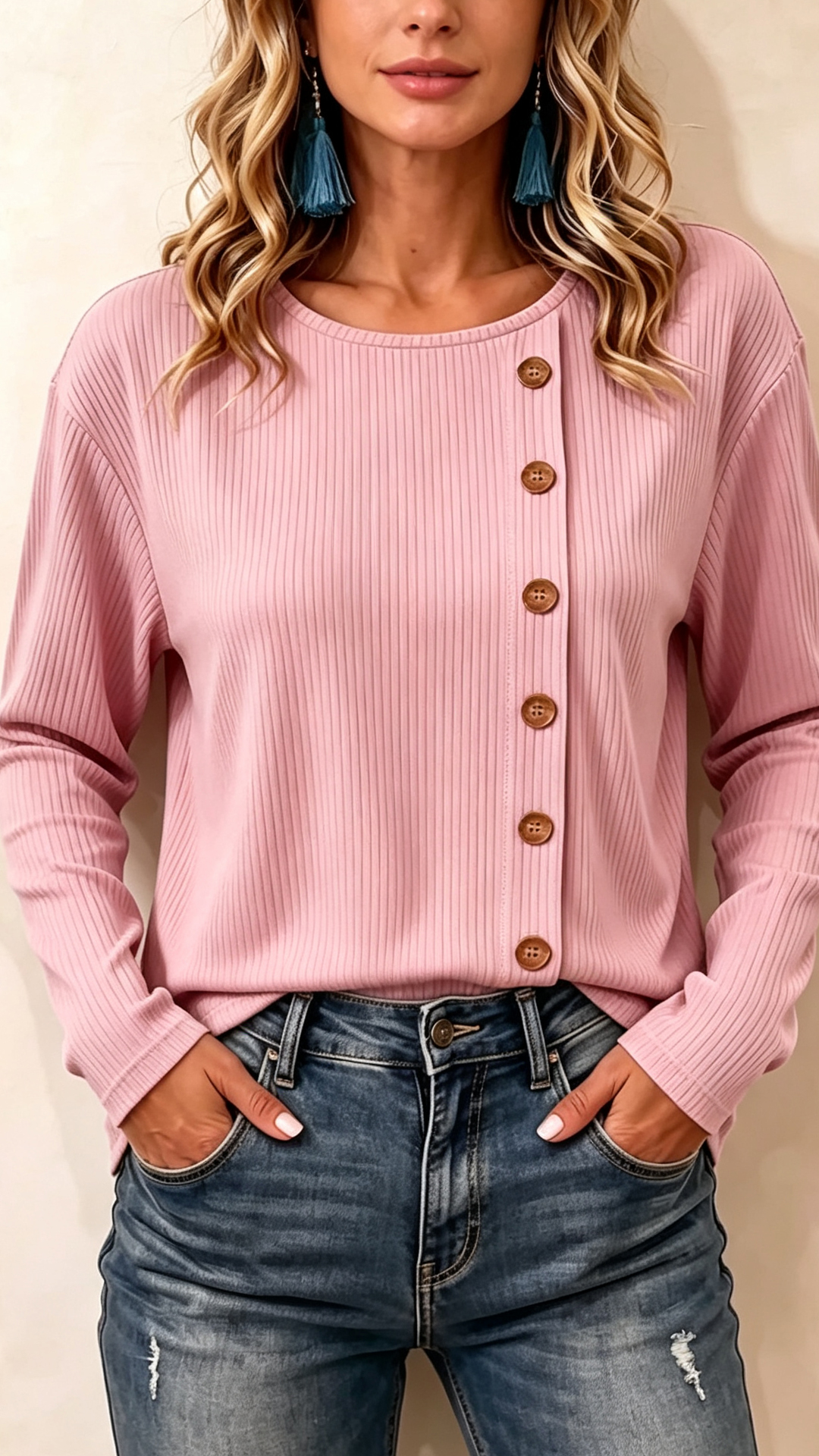 Women's T Shirt Solid Color Stylish Casual Long Sleeve Crew Neck Regular Tops