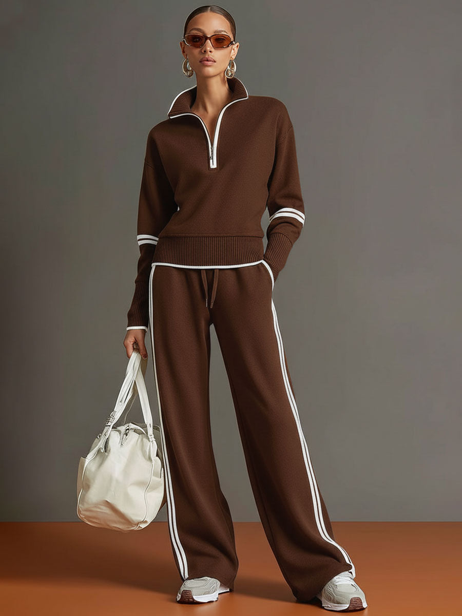 Soft-Touch Wide-Leg Two-Piece Set