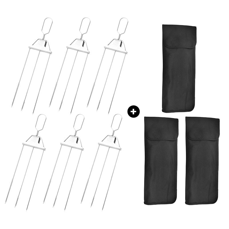 GrillSavantTM 3-Way Stainless Steel BBQ Skewers