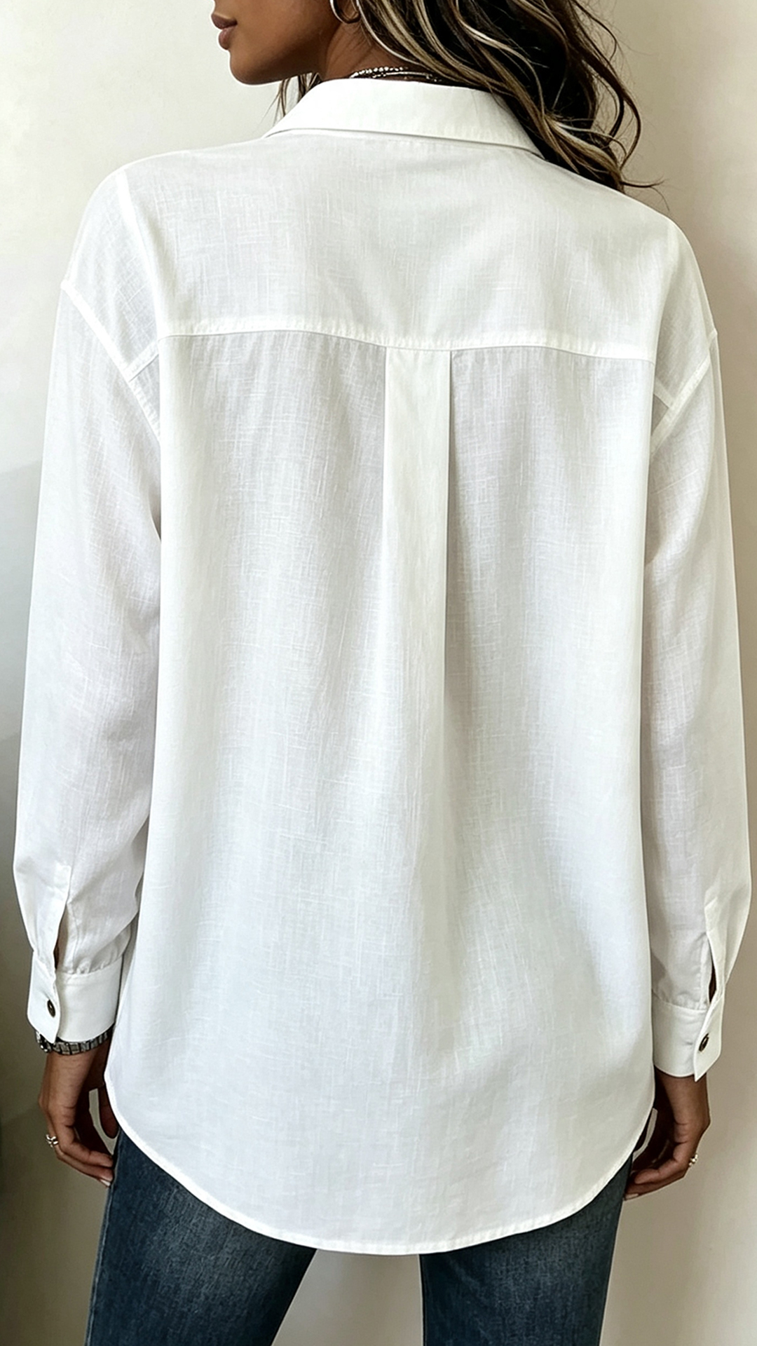 Asymmetrical Button-Up Collared Blouse