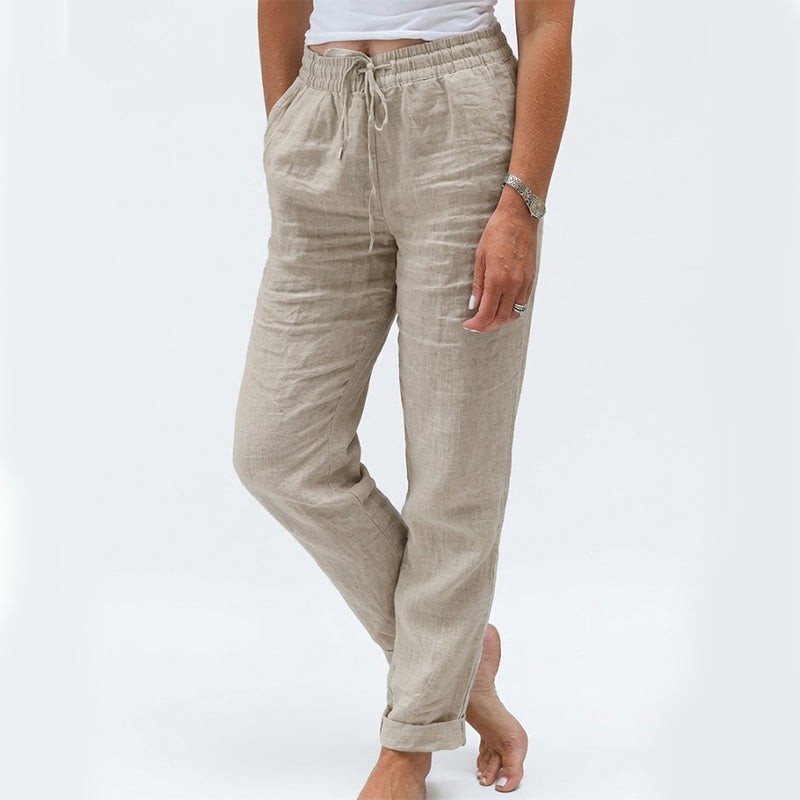 💃 Limited-Time Best Seller 🌸 Women's Elastic-Waist Cotton-Linen Casual Pants