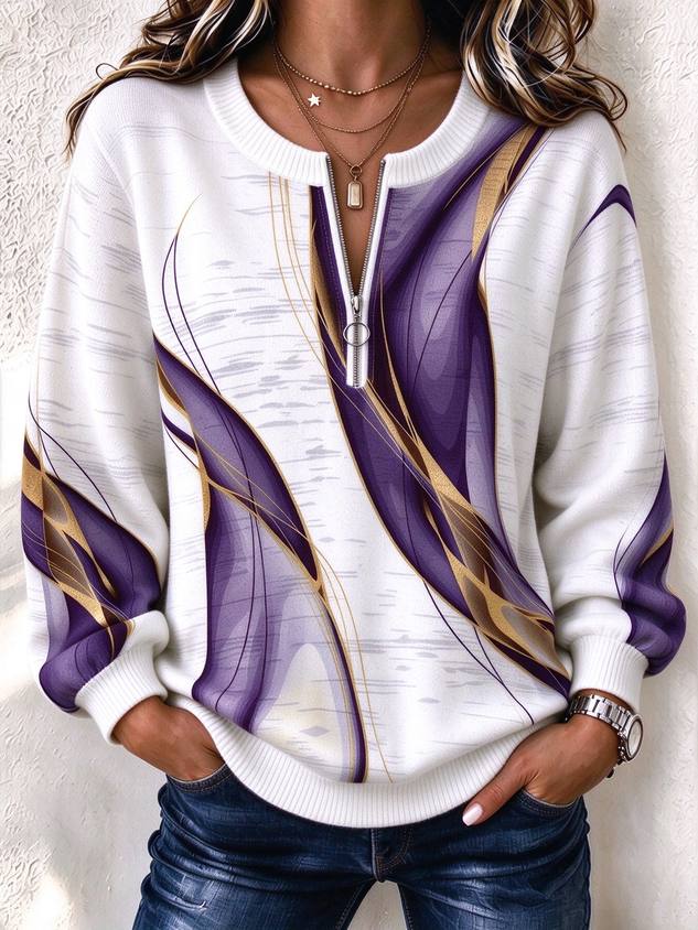 Women‘s Abstract Crew Neck Casual Spring/Fall Long Sleeve Sweatshirt