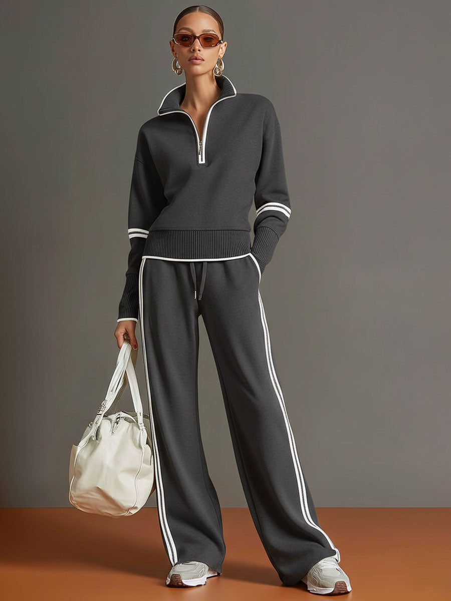 Soft-Touch Wide-Leg Two-Piece Set