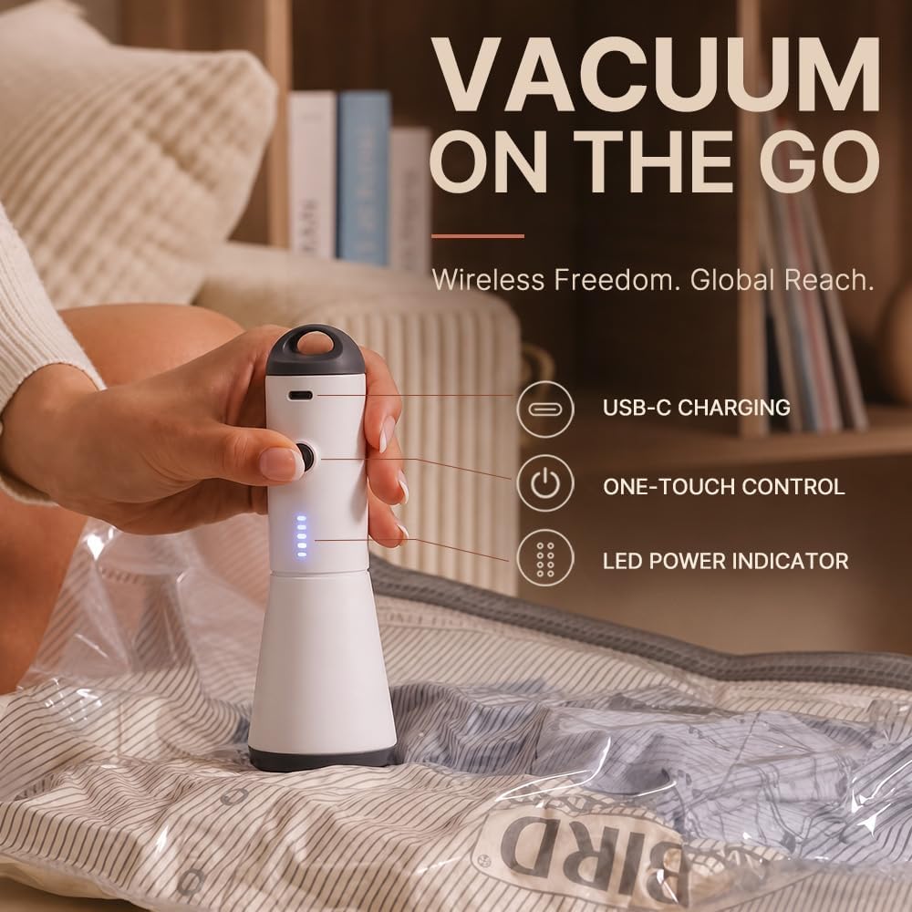 Travel Vacuum Bags with Rechargeable Pump, 15 combo tarvel size