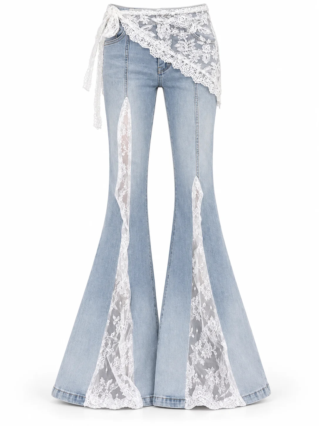 Women's Midnight Lace Low rise. Long flare Pants