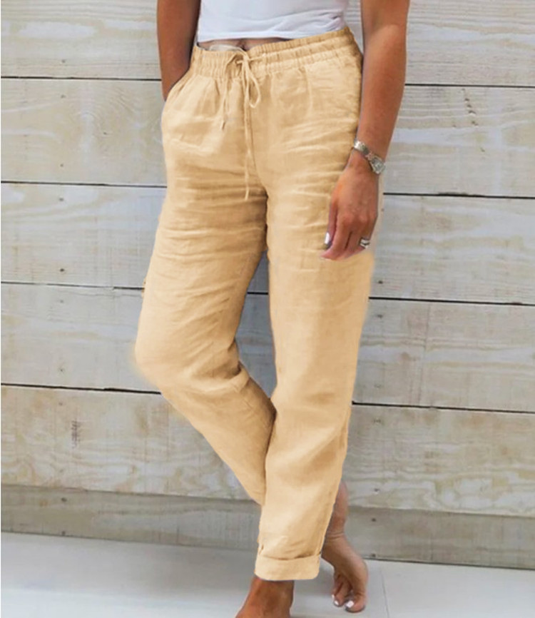 💃 Limited-Time Best Seller 🌸 Women's Elastic-Waist Cotton-Linen Casual Pants