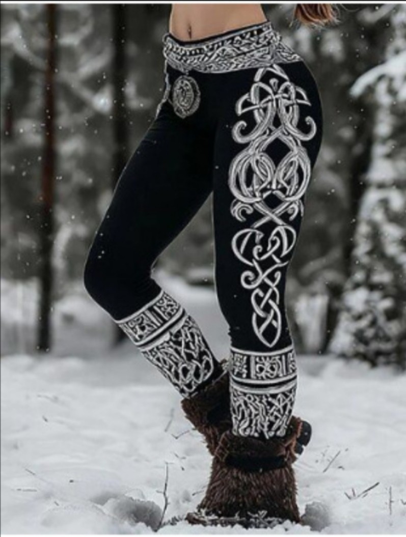 Women’s Halloween Pumpkin Print Leggings High Waist Stretch Slim Pants