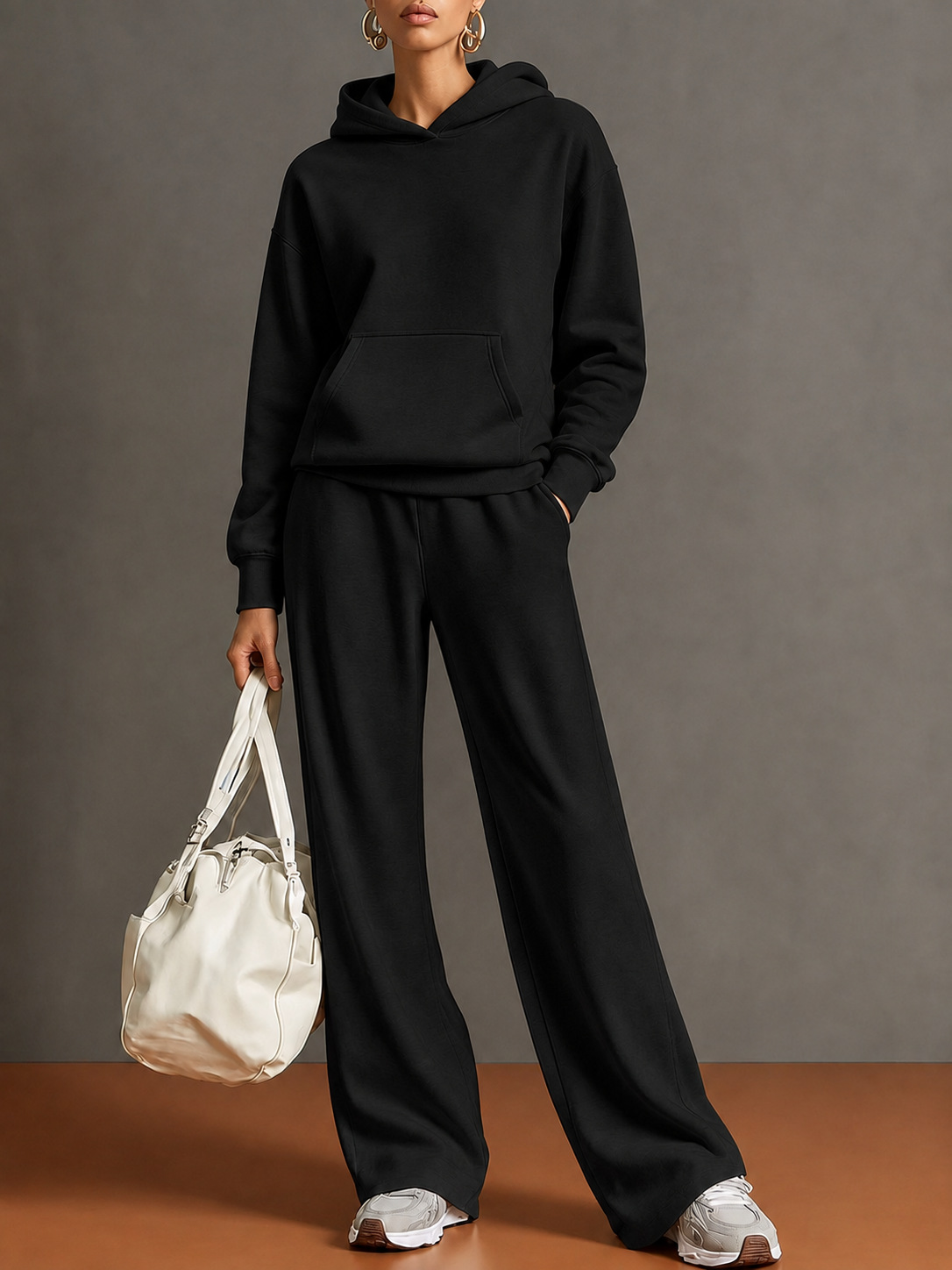 Women’s Hoodie & Straight Leg Pants Set Casual Long Sleeve Sweatshirt Loungewear