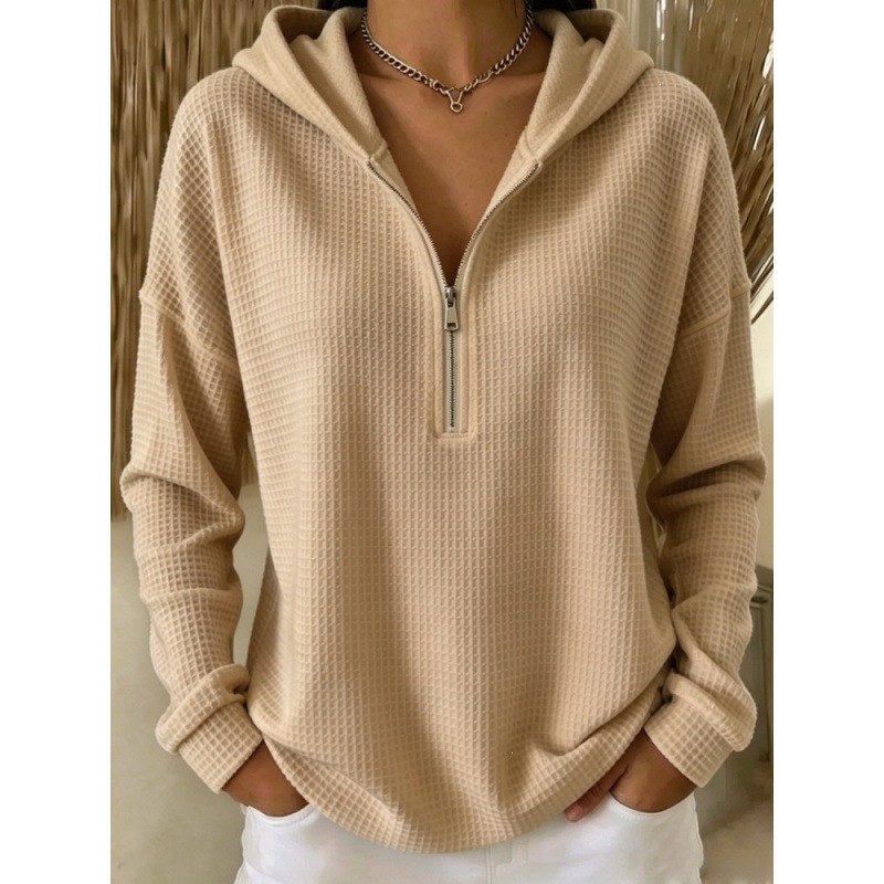 👚✨ Women's Fashion Casual Zip-Neck Hooded Sweatshirt 🧥🤍