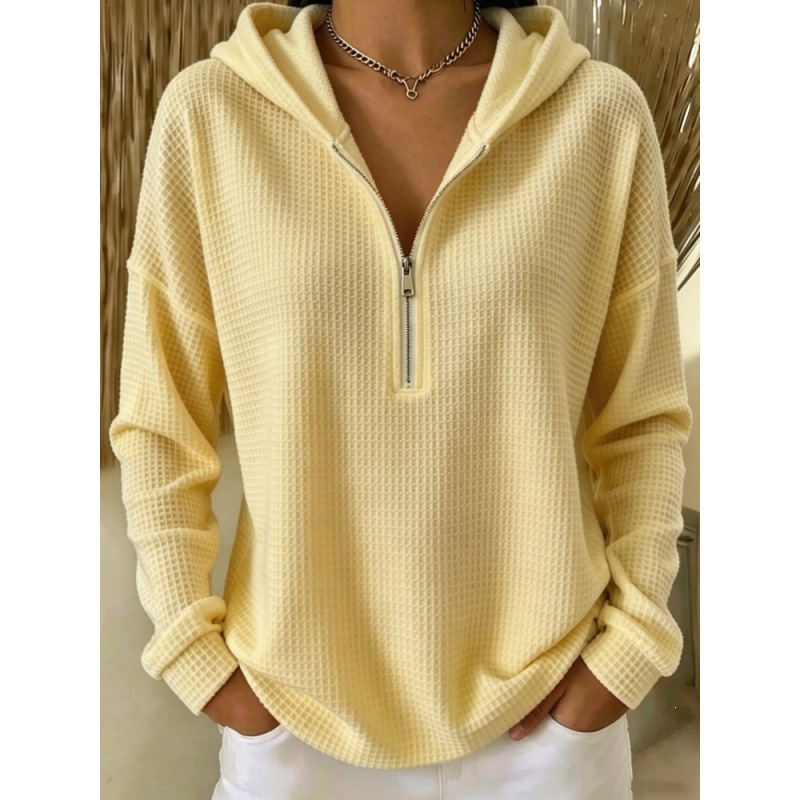 👚✨ Women's Fashion Casual Zip-Neck Hooded Sweatshirt 🧥🤍