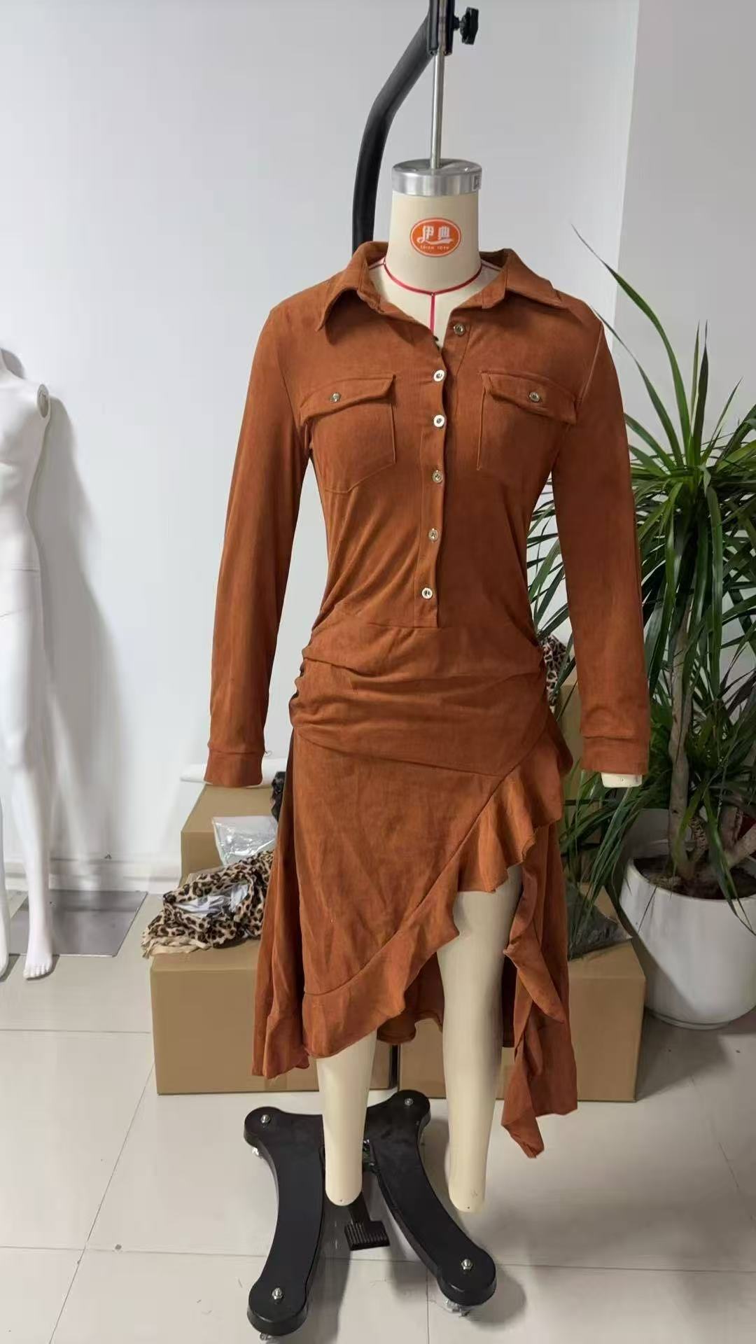 Women's zipper slit slim-fit maxi dress — lifestyle photo