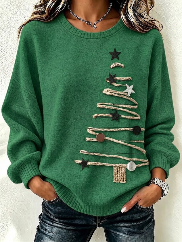 Women‘s Christmas Crew Neck Printing Casual Spring/Fall Long Sleeve Sweatshirt