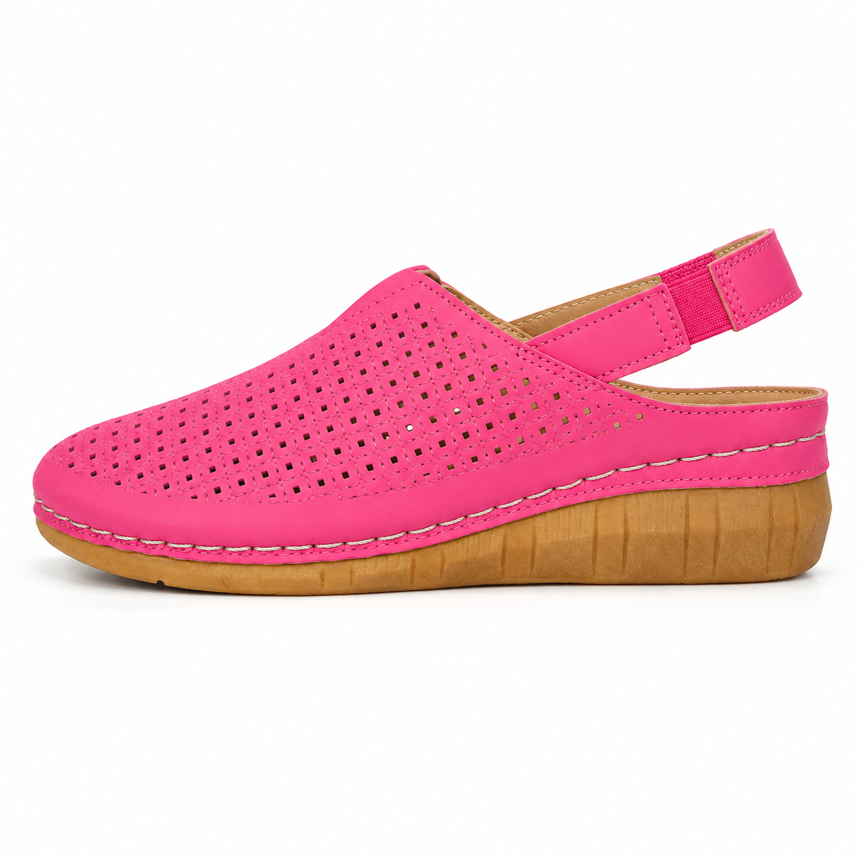 Women's Perforated Wedge Slingback Comfort Sandals