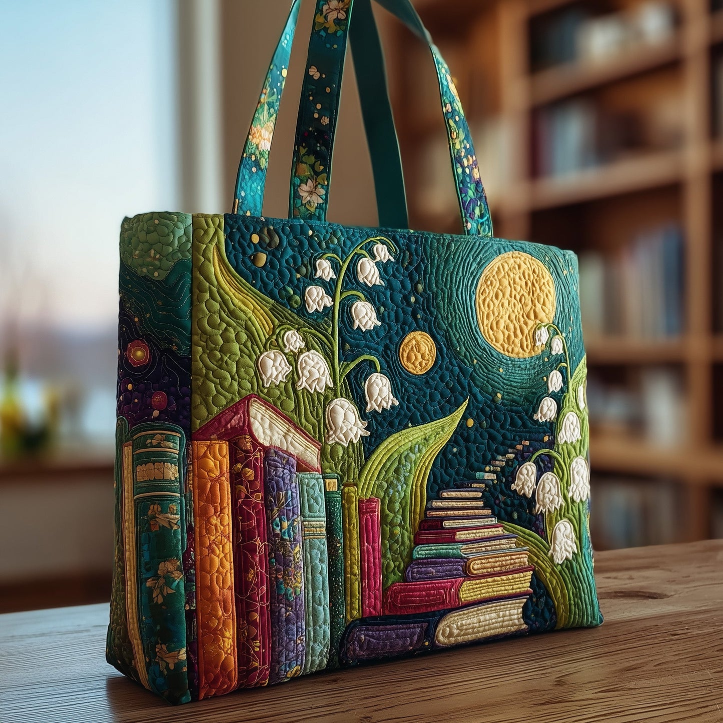 Handmade Lily Of The Valley Quilted Tote Bag