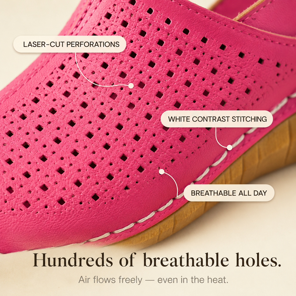 Women's Perforated Wedge Slingback Comfort Sandals