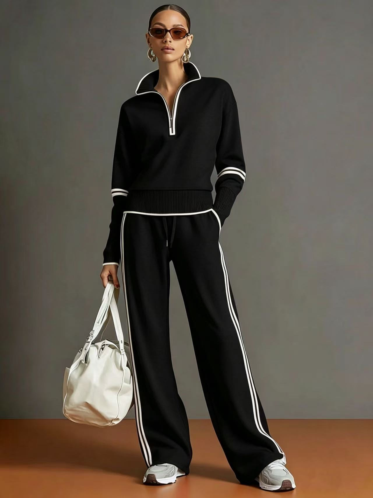 Soft-Touch Wide-Leg Two-Piece Set