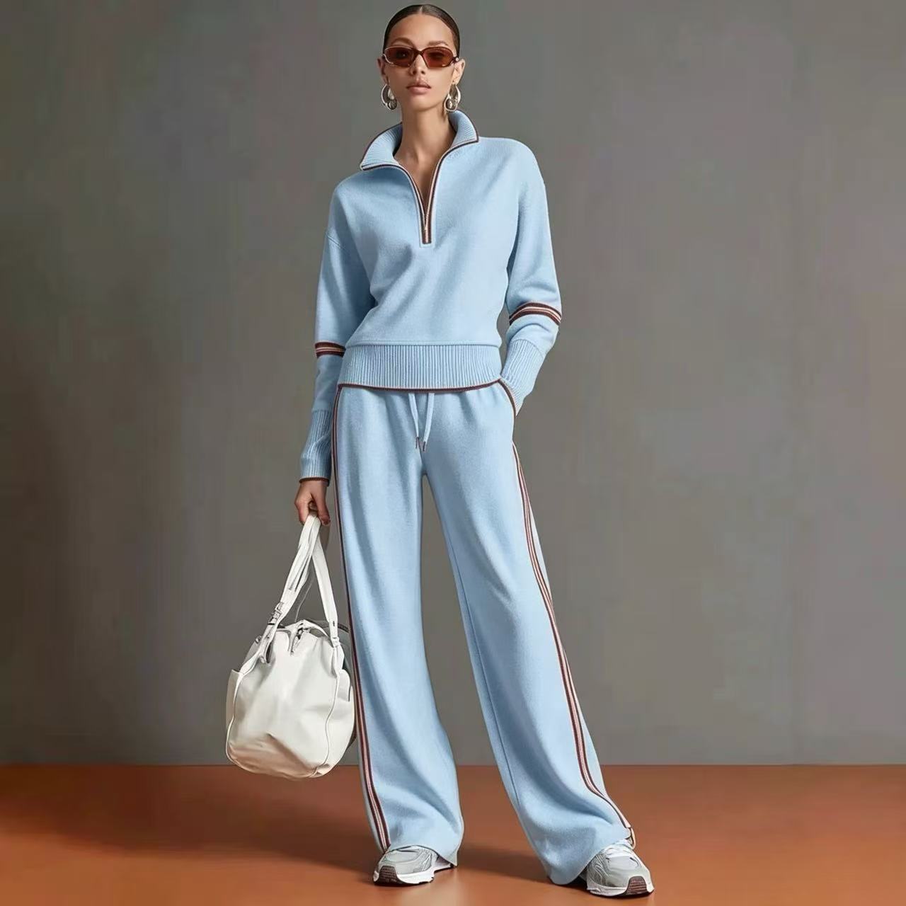 Soft-Touch Wide-Leg Two-Piece Set