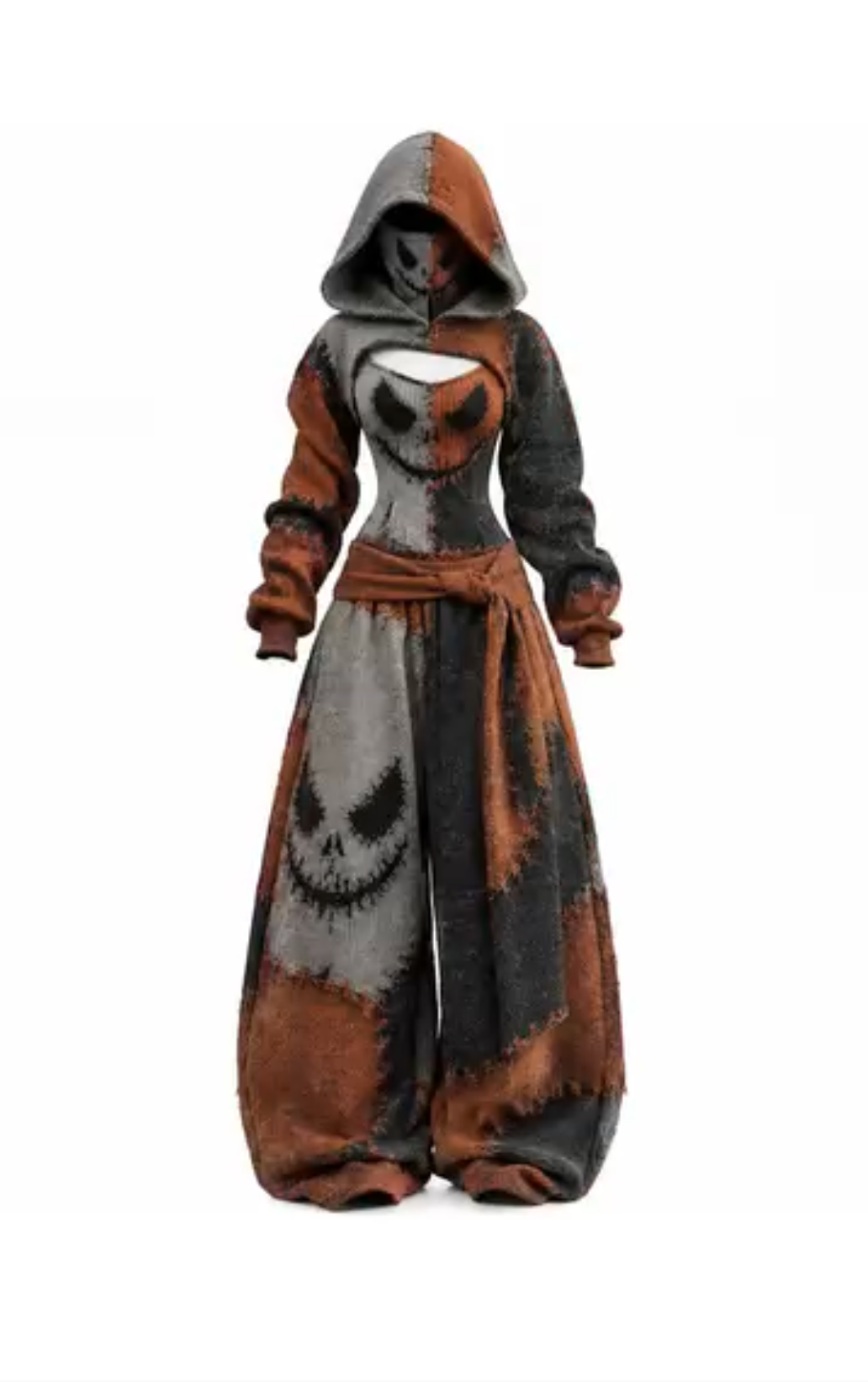 🎃Women’s Halloween 3‑piece sets with spooky skull & pumpkin graphic prints！