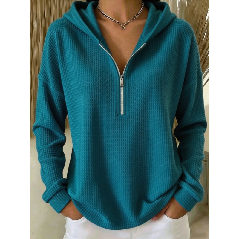 👚✨ Women's Fashion Casual Zip-Neck Hooded Sweatshirt 🧥🤍