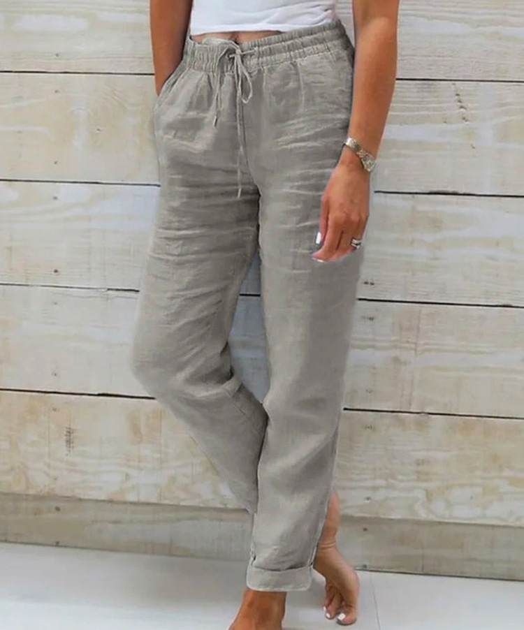 💃 Limited-Time Best Seller 🌸 Women's Elastic-Waist Cotton-Linen Casual Pants