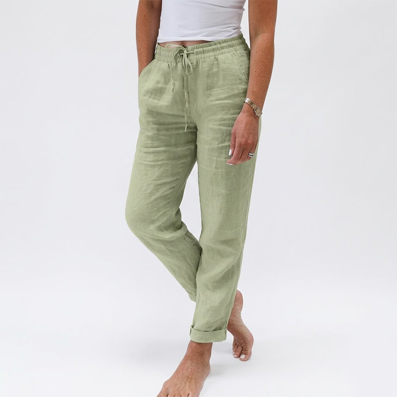 💃 Limited-Time Best Seller 🌸 Women's Elastic-Waist Cotton-Linen Casual Pants