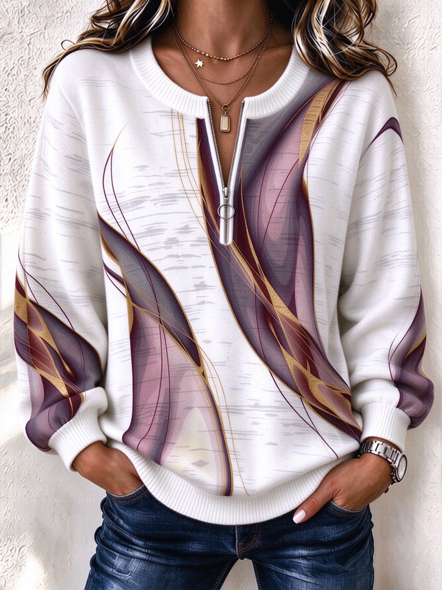 Women‘s Abstract Crew Neck Casual Spring/Fall Long Sleeve Sweatshirt