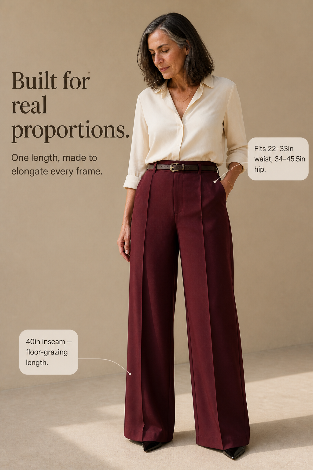 High-Waisted Wide-Leg Trousers With Belt