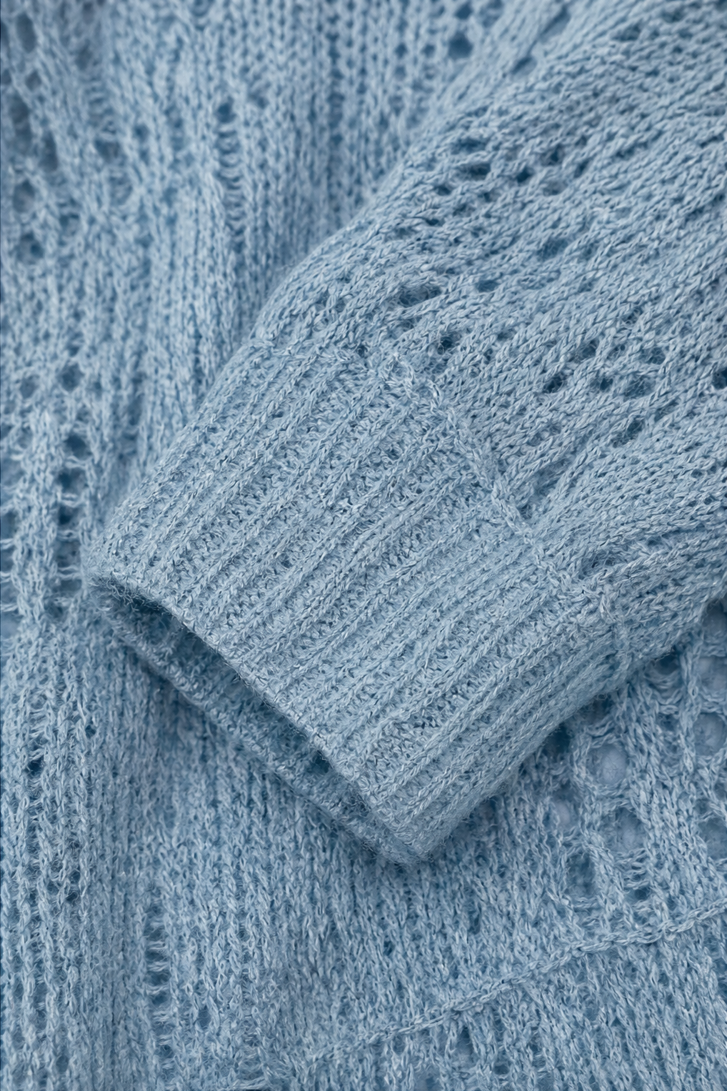  Pointelle Open-Front Batwing Cardigan