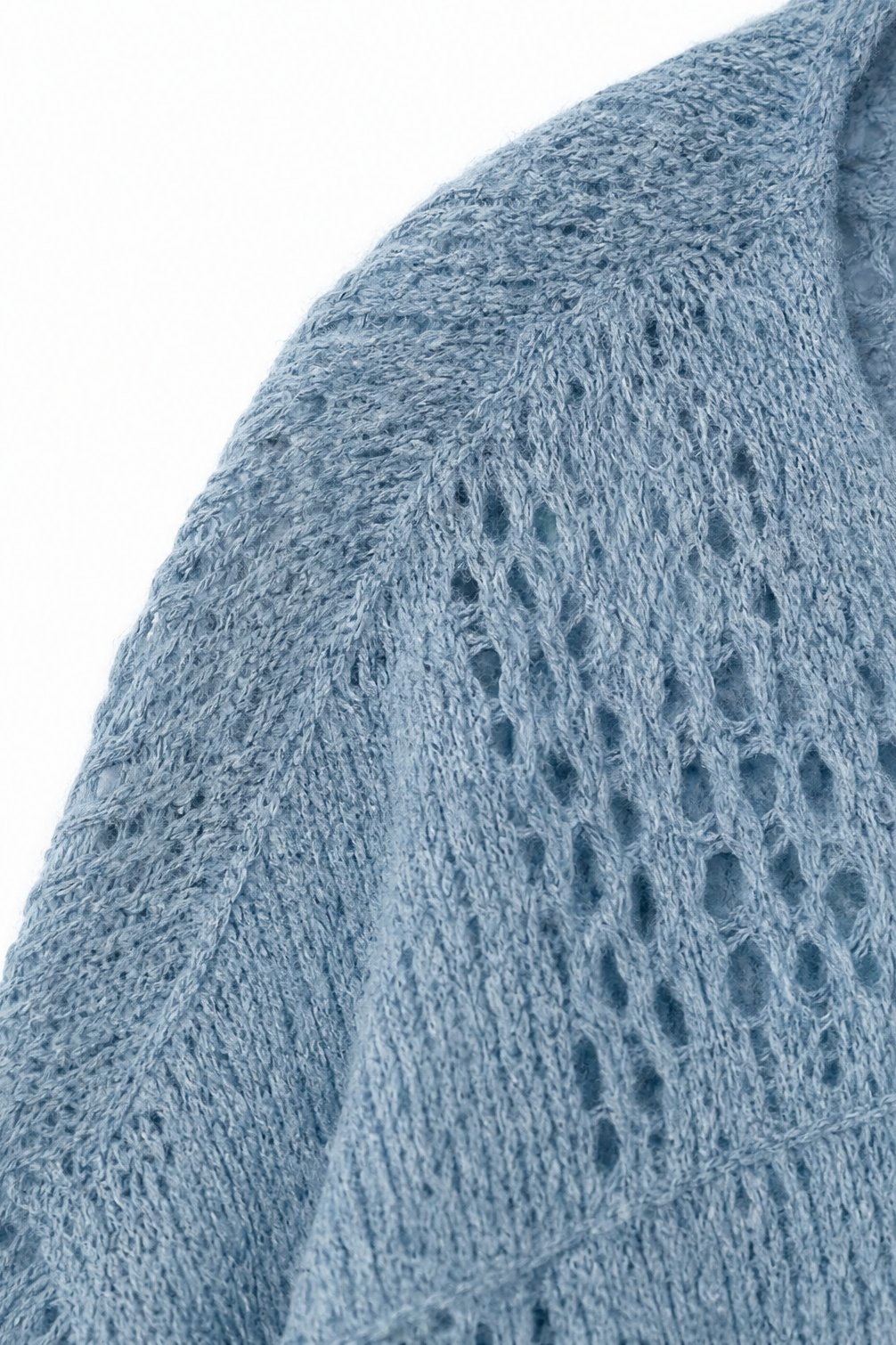  Pointelle Open-Front Batwing Cardigan