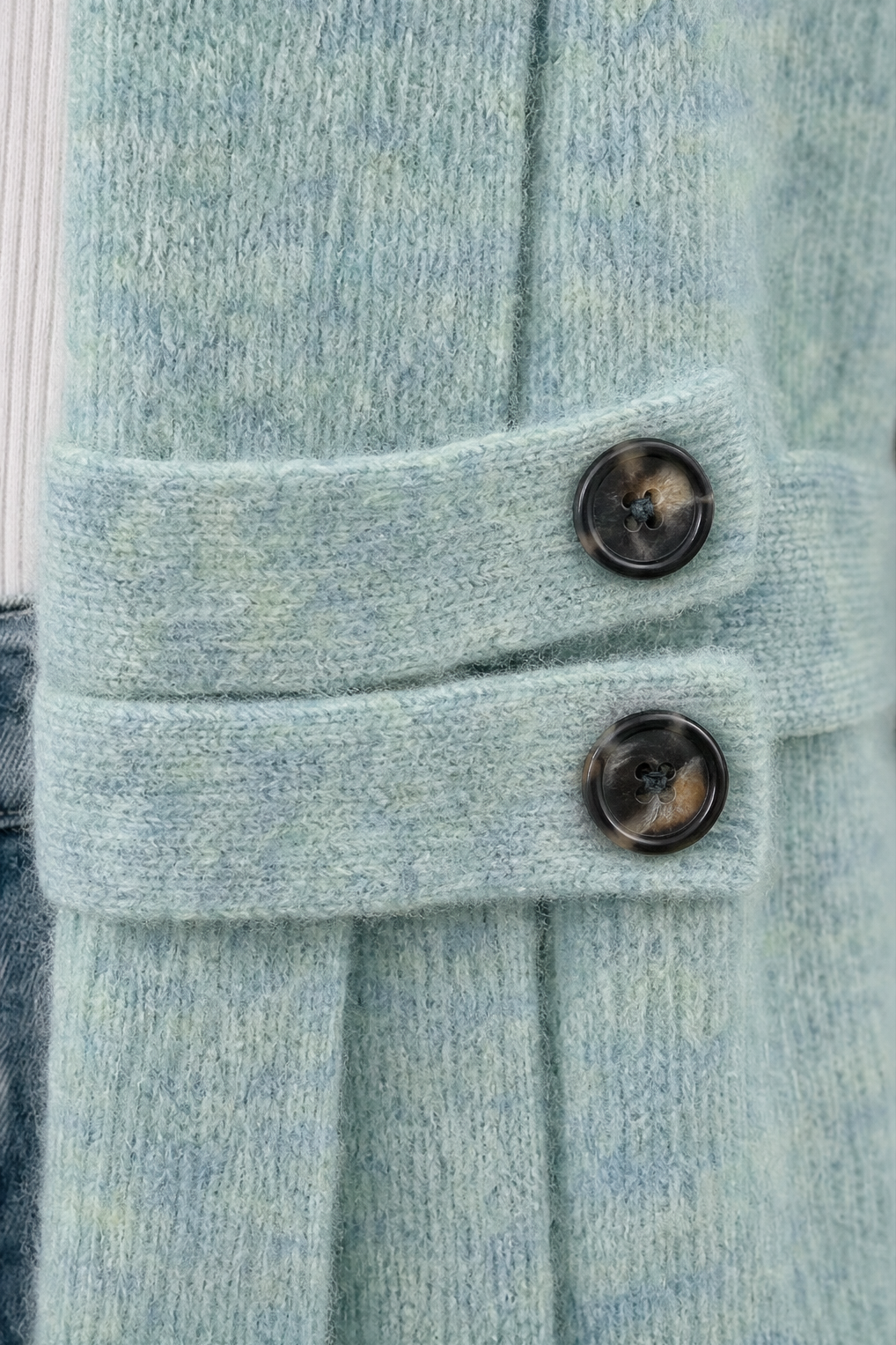 Double-Breasted Belted Knit Cardigan
