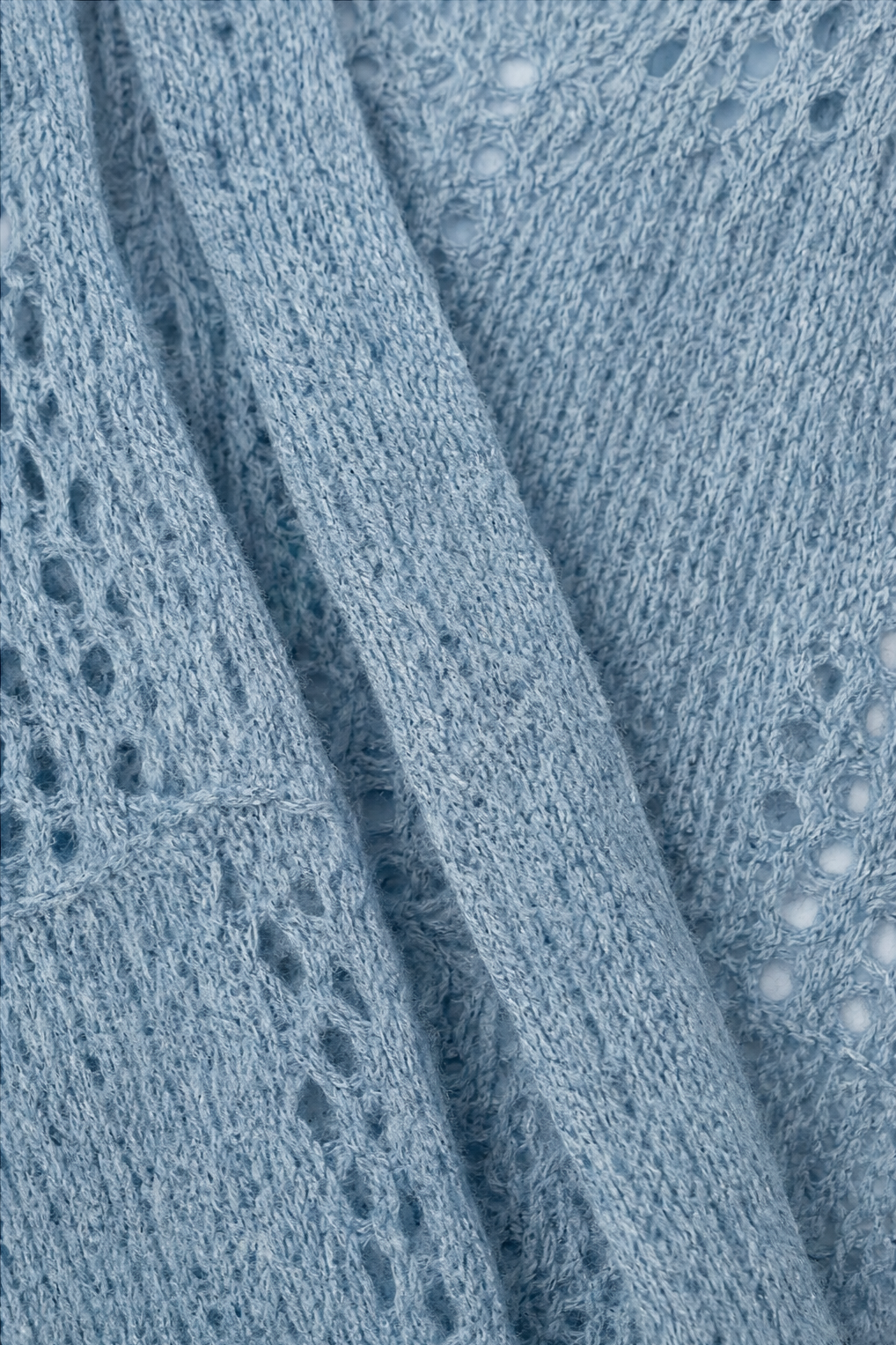  Pointelle Open-Front Batwing Cardigan