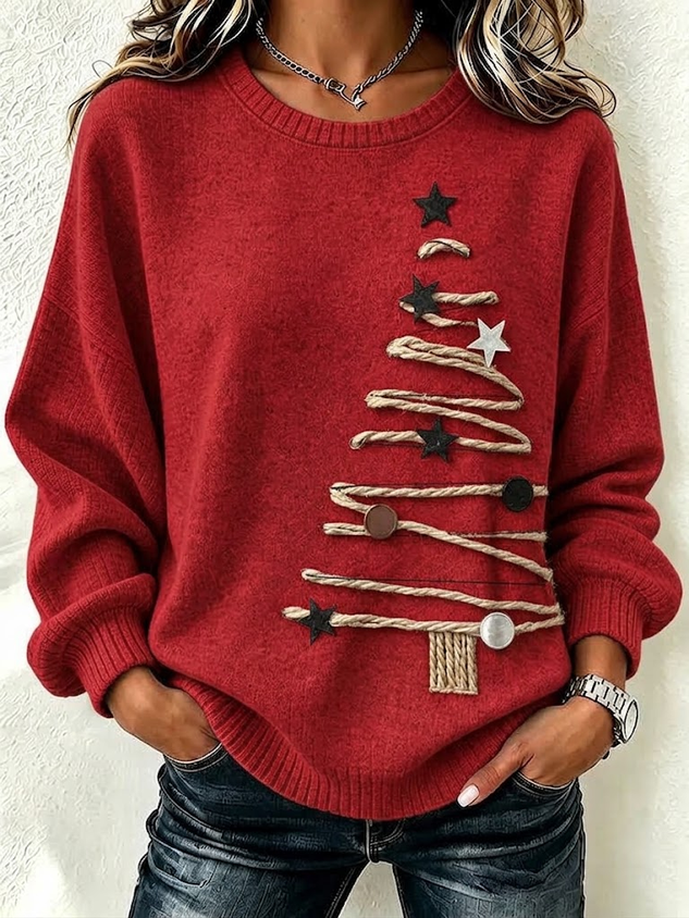 Women‘s Christmas Crew Neck Printing Casual Spring/Fall Long Sleeve Sweatshirt