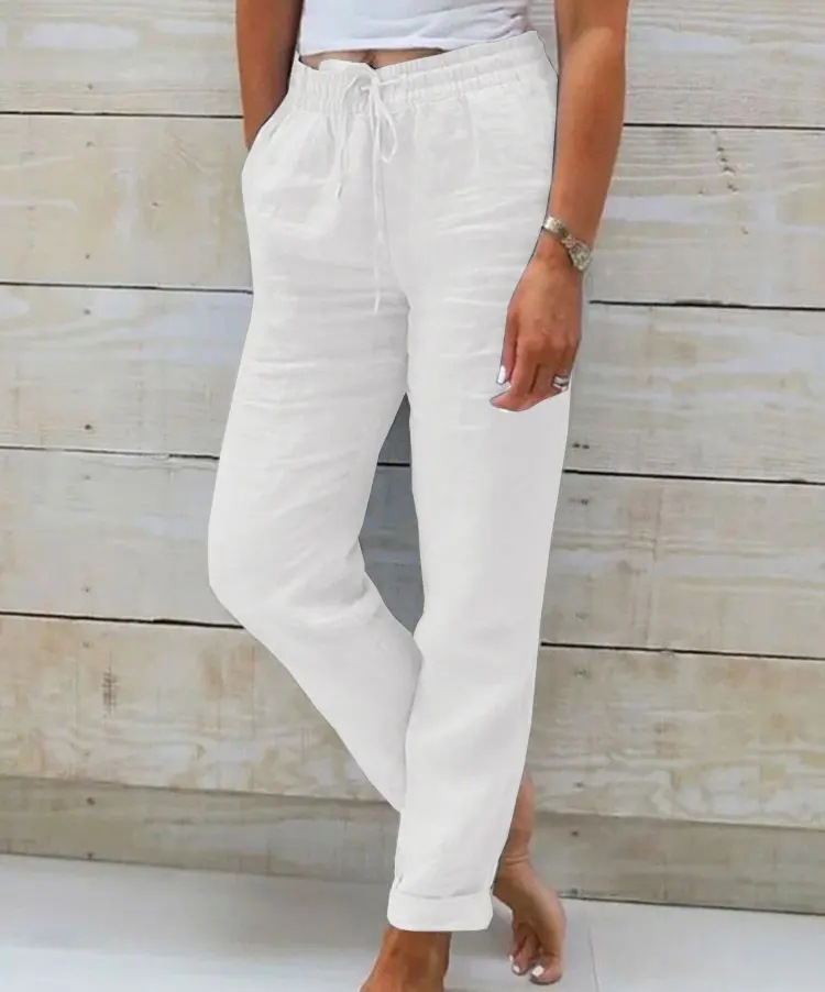 💃 Limited-Time Best Seller 🌸 Women's Elastic-Waist Cotton-Linen Casual Pants