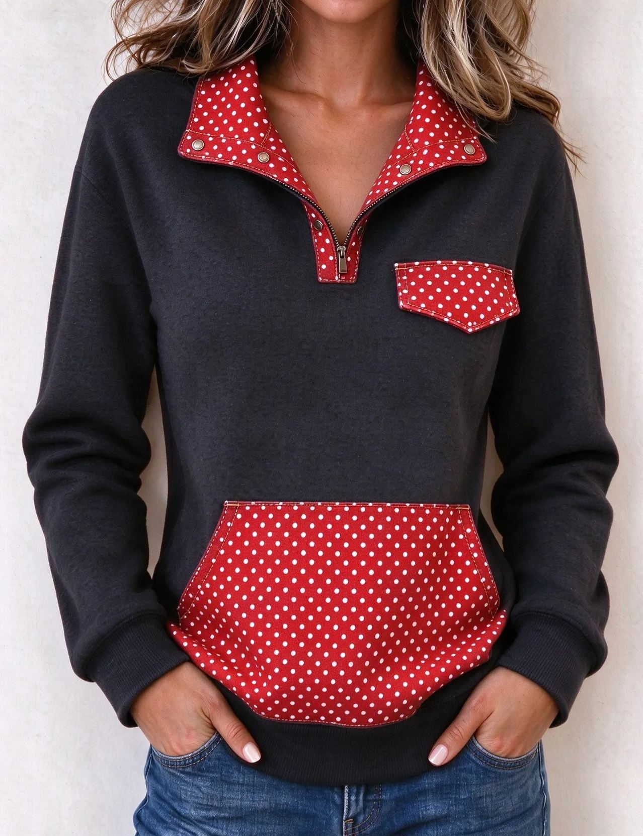 Women's Casual Long-Sleeve Sweatshirt Top 