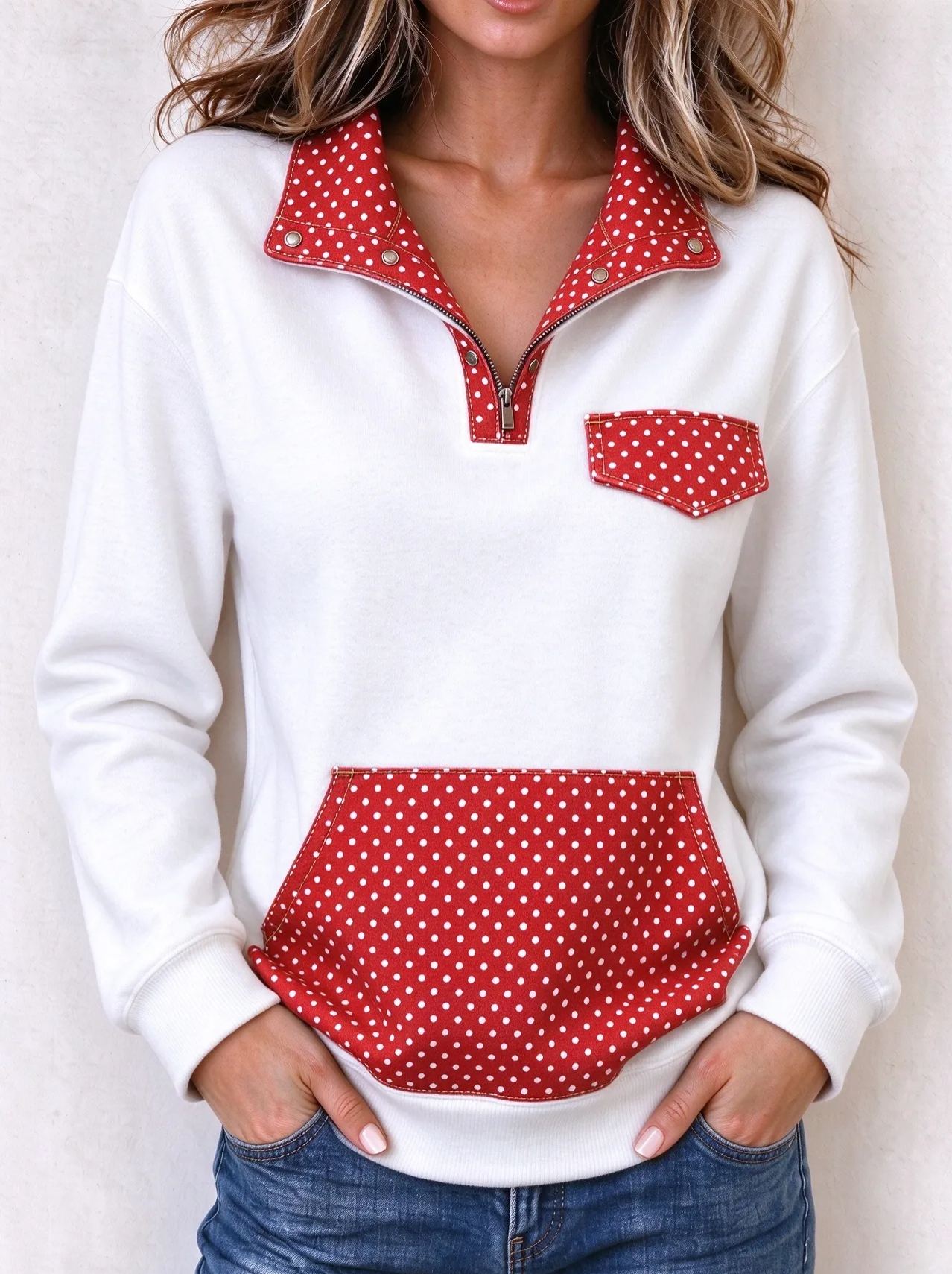 Women's Casual Long-Sleeve Sweatshirt Top 