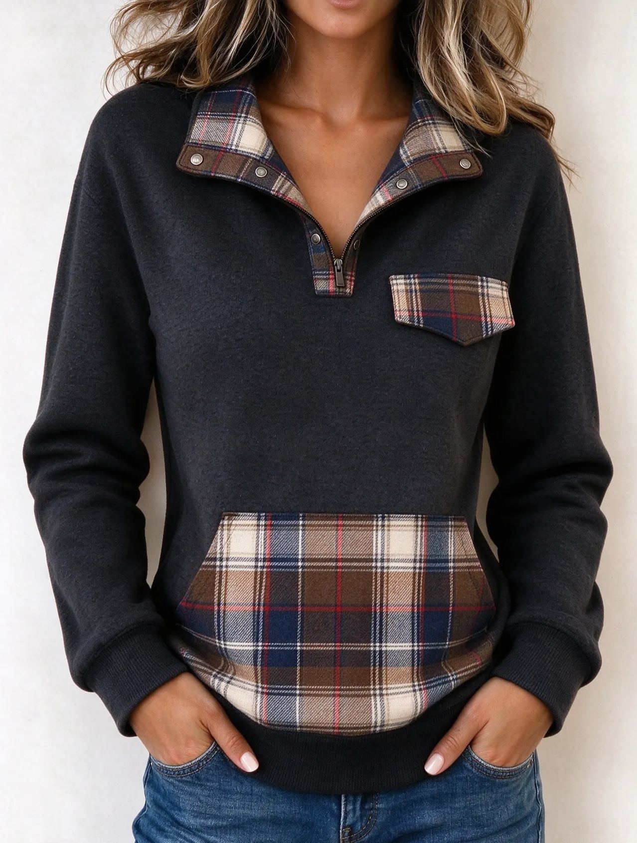 Women's Casual Long-Sleeve Sweatshirt Top 
