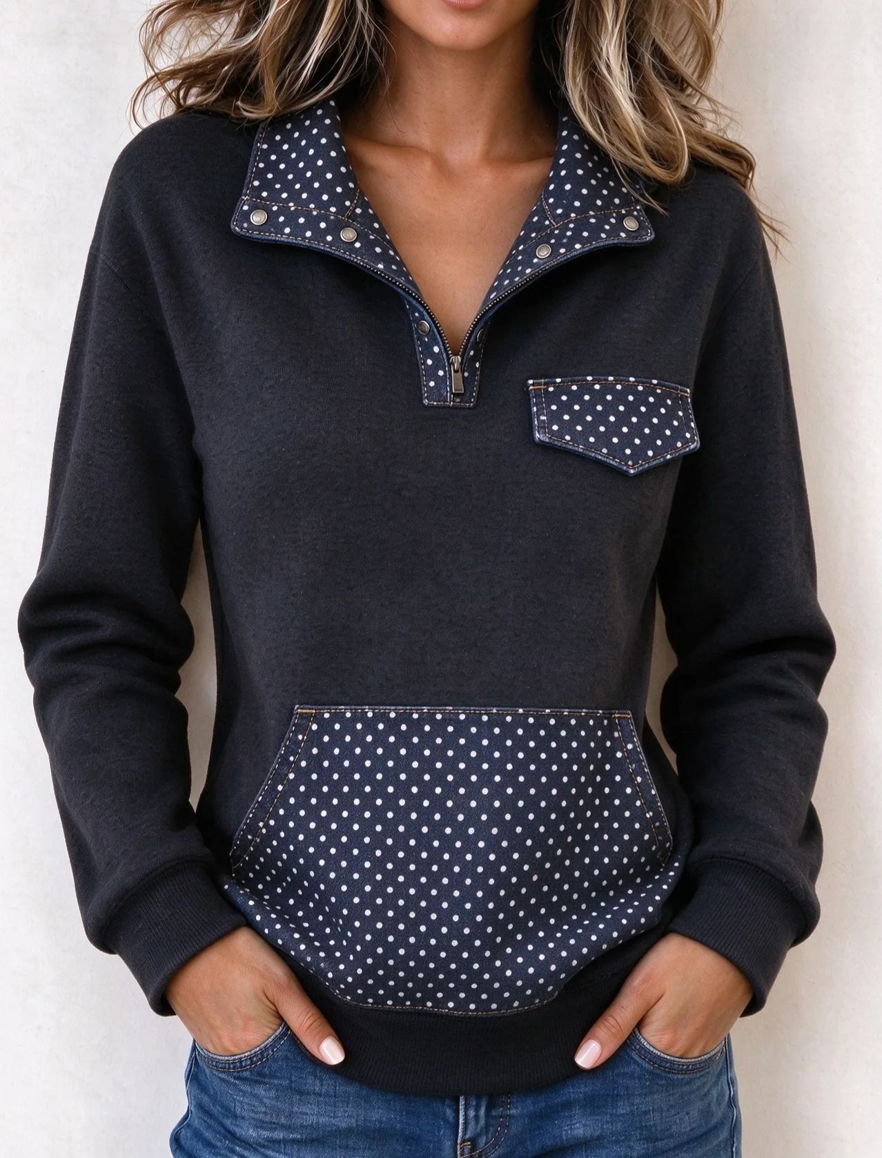Women's Casual Long-Sleeve Sweatshirt Top 