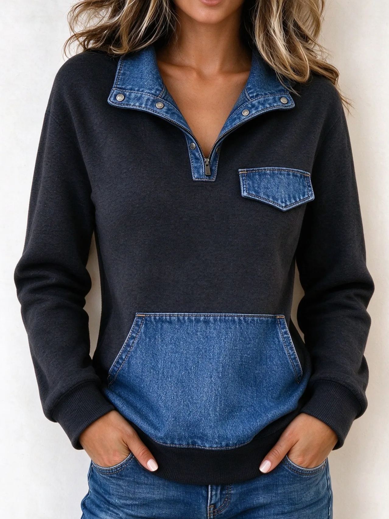 Women's Casual Long-Sleeve Sweatshirt Top 
